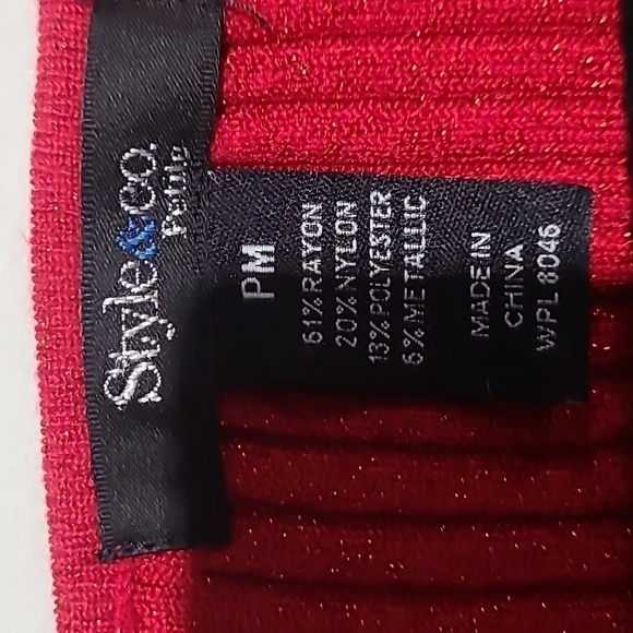 Style & Co Red Long Sleeve Top Size M - Picture 5 of 6